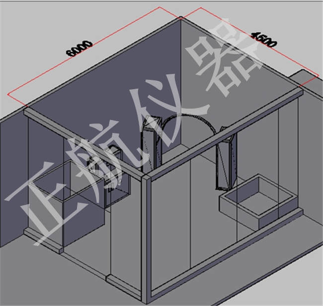 深圳正航仪器淋雨试验装置3D示意图